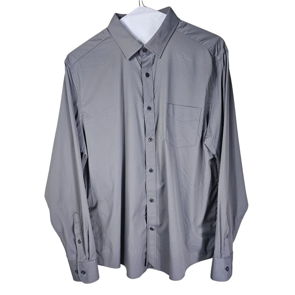 Untuckit Slim Fit Gironde Button Up Shirt X-L Gray‎ Soft Stretch Business Casual